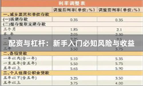 配资与杠杆：新手入门必知风险与收益